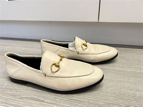 mystic white gucci loafers|Gucci wedge loafers.